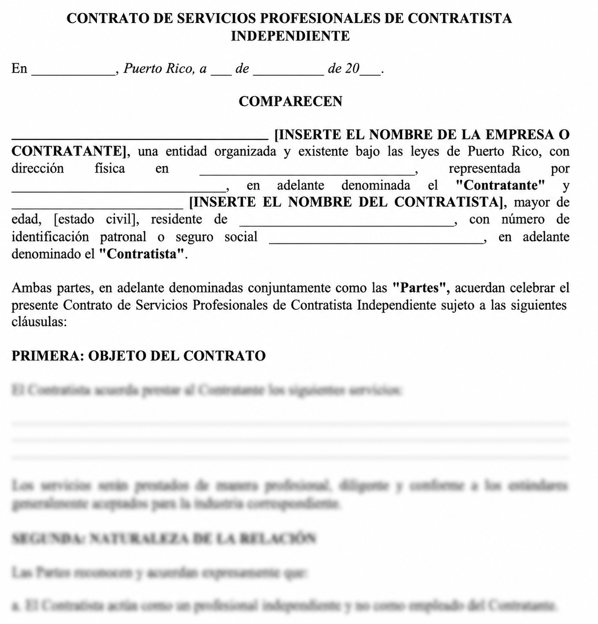 CONTRATO DE SERVICIOS PROFESIONALES DE CONTRATISTA INDEPENDIENTE