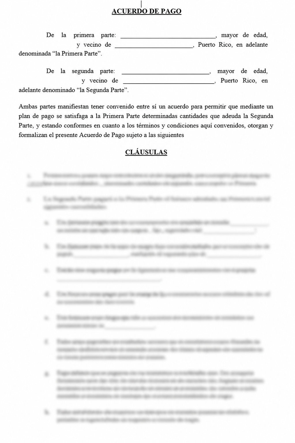 Acuerdo de Pago