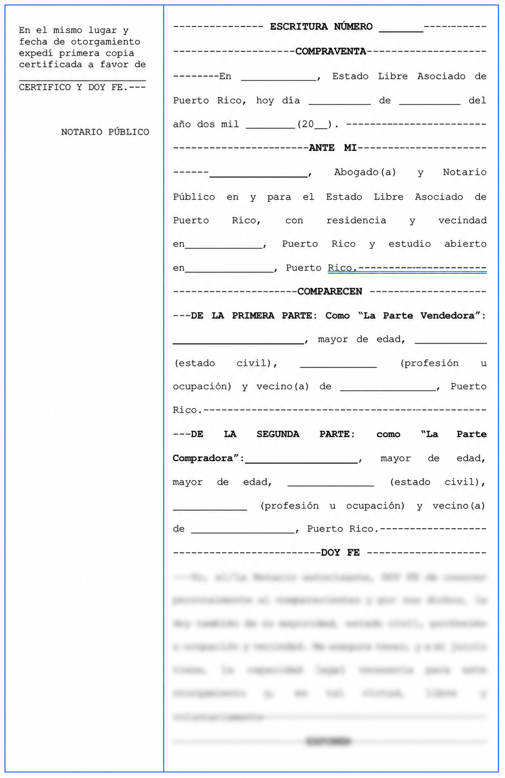 ESCRITURA DE COMPRAVENTA DE APARTAMENTO
