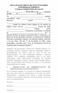 Declaración Previa de Voluntad sobre Enfermedad Terminal y Otras Condiciones de Salud