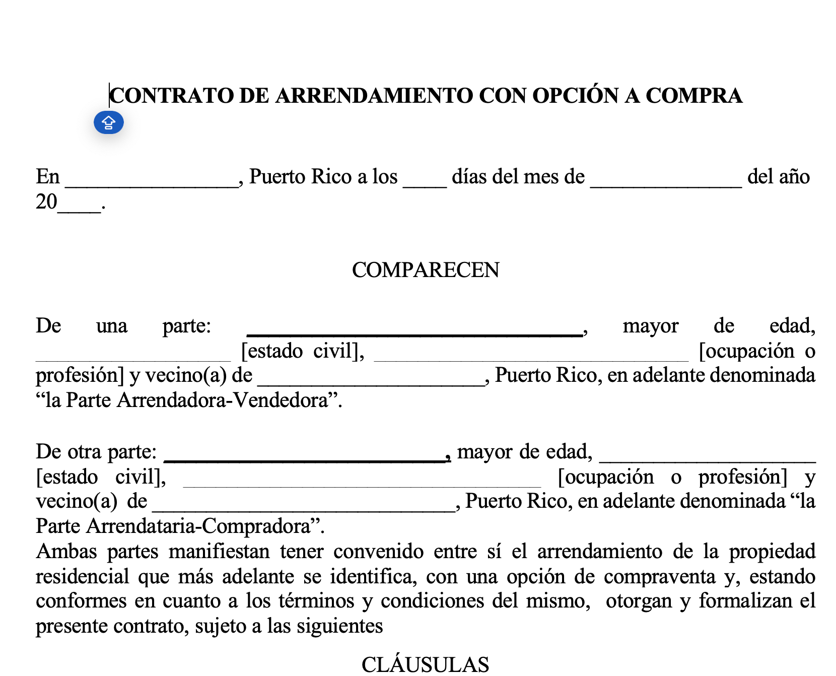 CONTRATO DE ARRENDAMIENTO RESIDENCIAL CON OPCIÓN A COMPRA