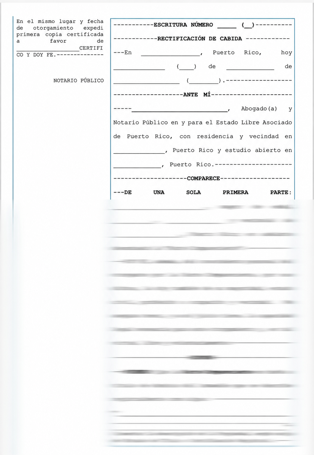 ESCRITURA SOBRE RECTIFICACION DE CABIDA PARA CASOS DE DISMINUCION DE CABIDA MENOR AL 20%