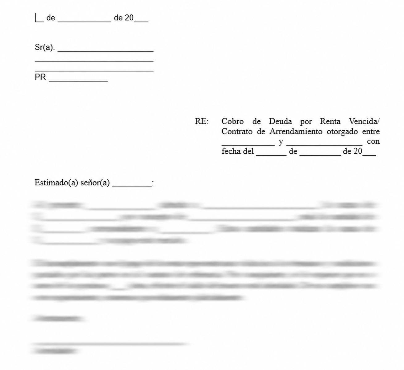 Carta de Cobro de Renta Vencida